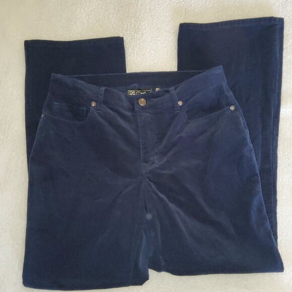DG2 Diane Gilman Corduroy Pants Navy Blue Stretch 8P EUC - Picture 2 of 16